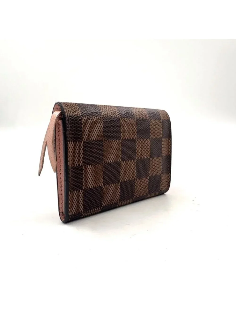 Louis Vuitton Porte-Monnaie Rosalie Damier Ebene Rose Ballerine Leather Brown